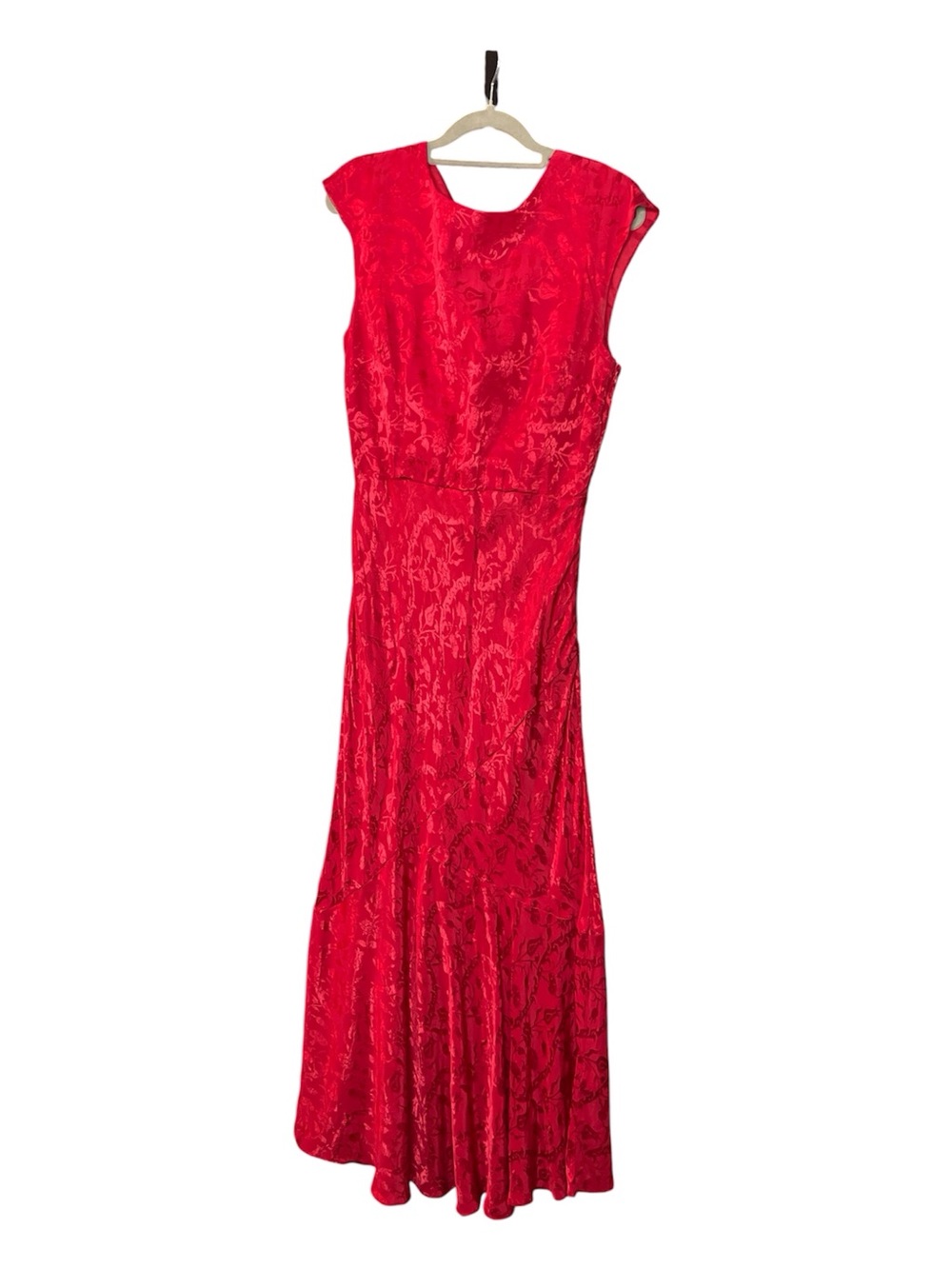 WAREHOUSE Red textured Sleeveless Maxi Dress